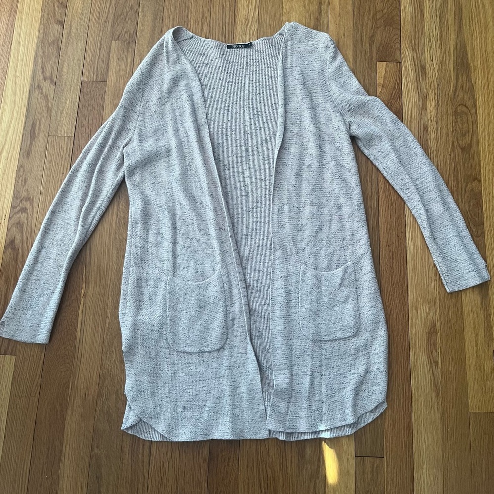 Pink Open Front Cardigan Sweater